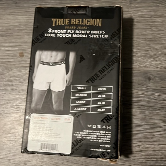True Religion 3pk front fly boxer briefs for men. Size S - Picture 6 of 9